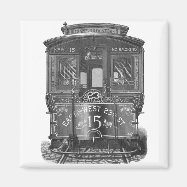  Vintage Trolley Fridge Magnet (Front)