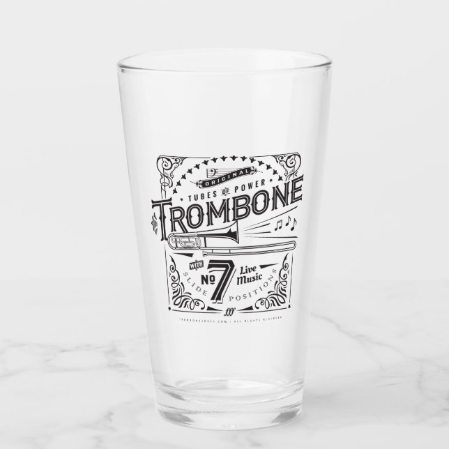 Vintage Trombone Pint Glass (Front)