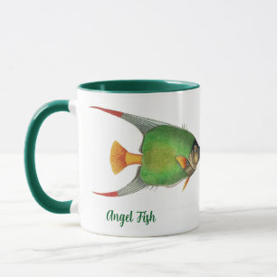 Vintage Tropical Angel Fish Personalised Mug