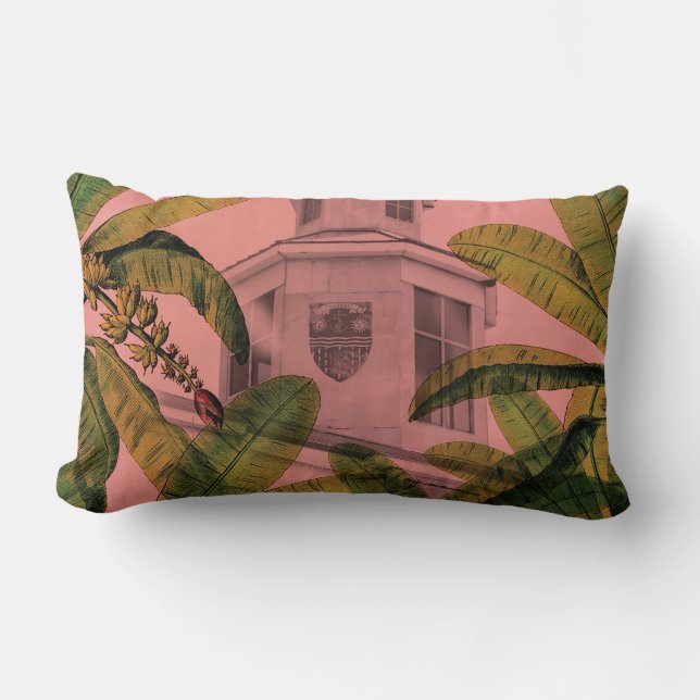 Vintage Tropical Bahamas Lumbar Cushion (Front)