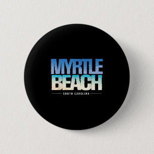 Vintage Tropical Beach Myrtle Beach South Carolina 6 Cm Round Badge