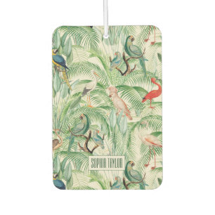 Vintage Tropical Birds and Palm leaves Car Air Freshener