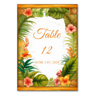 Vintage Tropical Bouquet Thunder_Cove Table Number