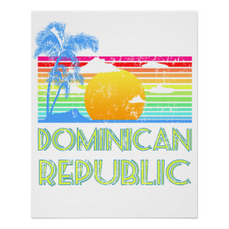 Vintage Tropical Dominican Republic Poster