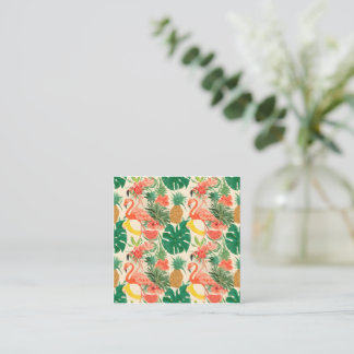 Vintage Tropical Flamingo Business Cards
