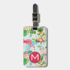 Vintage Tropical Flowers And Birds | Monogram