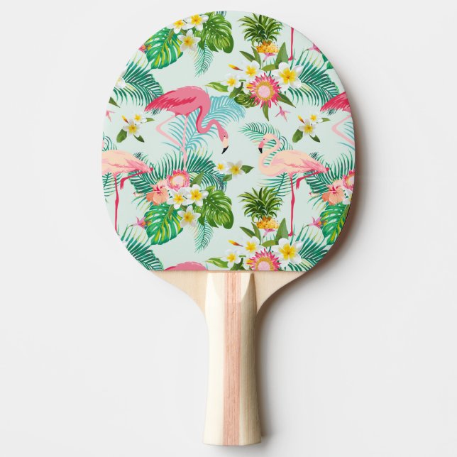 Vintage Tropical Flowers And Birds Ping Pong Paddle (Front)