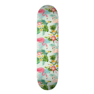Vintage Tropical Flowers And Birds Skateboard