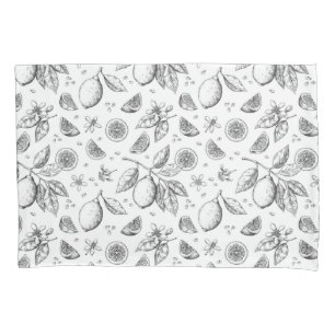 Vintage Tropical Fruit Lemon Floral Pattern Pillowcase