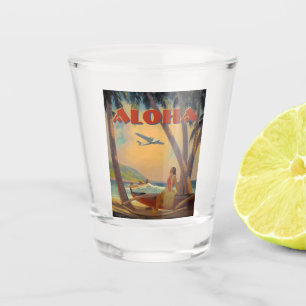 Vintage Tropical Hawaii Aloha Shot Glass