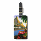 Vintage Tropical Hawaiian Sea Plane Palm Tree