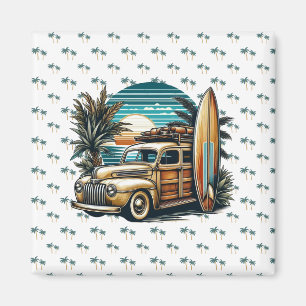 vintage tropical/Hawaiian surf truck Magnet