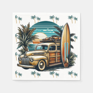 vintage tropical/Hawaiian surf truck Napkin