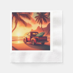 vintage tropical/Hawaiian surf truck Napkin