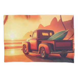 vintage tropical/Hawaiian surf truck Pillowcase
