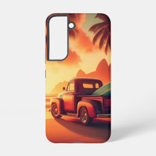vintage tropical/Hawaiian surf truck Samsung Galaxy Case