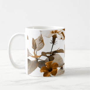 Vintage Tropical Hibiscus: Photo Collage Pattern Coffee Mug