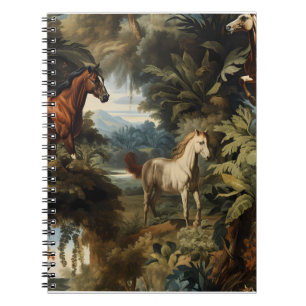 Vintage Tropical Horse Pattern Elegant Equestrian  Notebook