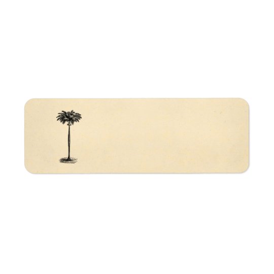 Vintage Tropical Island Palm Tree Template Blank Return Address Label