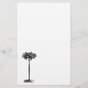 Vintage Tropical Island Palm Tree Template Blank Stationery