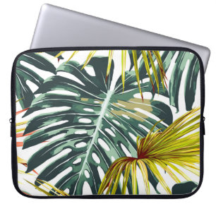 Vintage Tropical Jungle Leaves Pattern Laptop Sleeve
