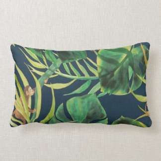 Vintage Tropical Jungle Monkey Lumbar Pillow 2