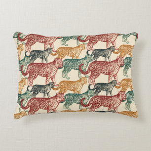 Vintage Tropical Jungle Wild Stalking Leopard Decorative Cushion