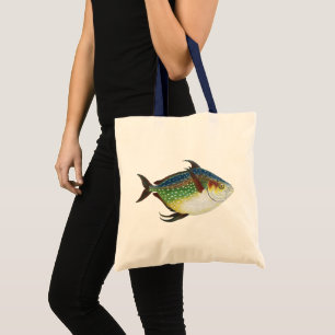 Vintage Tropical Opah Fish, Marine Aquatic Animal Tote Bag