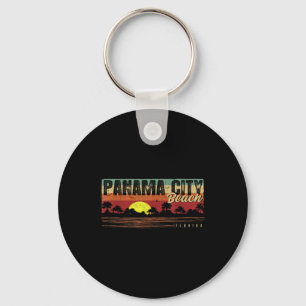 Vintage Tropical Panama City Beach Key Ring
