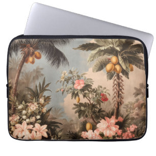 Vintage Tropical Paradise with Palm Trees Laptop Sleeve