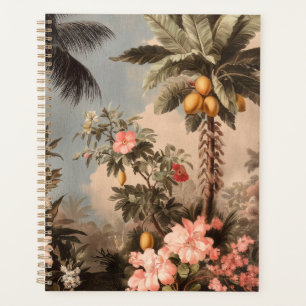 Vintage Tropical Paradise with Palm Trees Planner