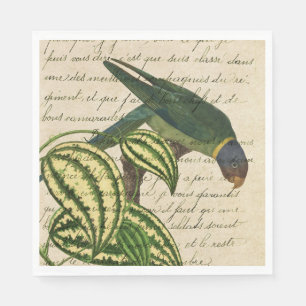 Vintage Tropical Parrot Napkin