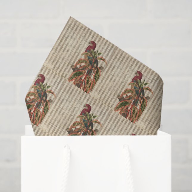Vintage Tropical Parrot Tissue Paper (Gift Bag)