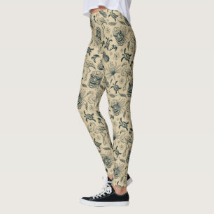 Vintage Tropical Pattern Leggings
