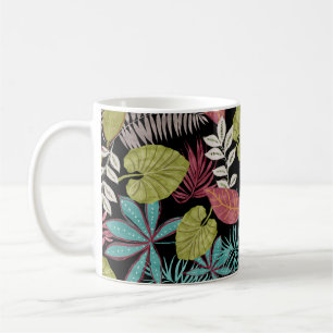 Vintage tropical pattern made with dark background coffee mug