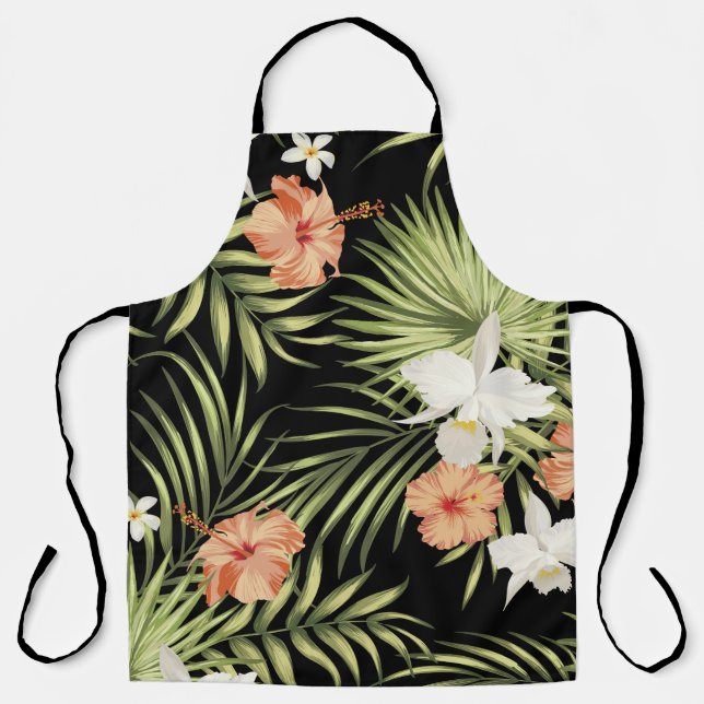 vintage tropical pattern with hibiscus flowers and apron (Front)