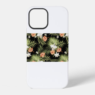 vintage tropical pattern with hibiscus flowers and iPhone 12 case