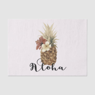 Vintage Tropical Pineapple Hibiscus Floral Aloha Tissue Paper