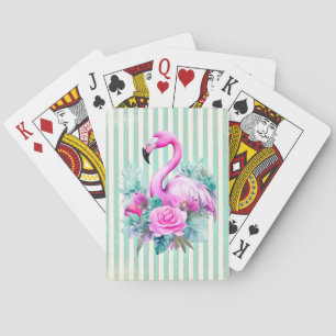 Vintage Tropical Pink Flamingo Playing Cards