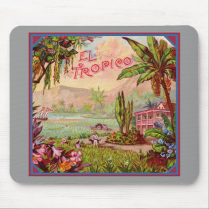 Vintage Tropical Plantation Mouse Pad