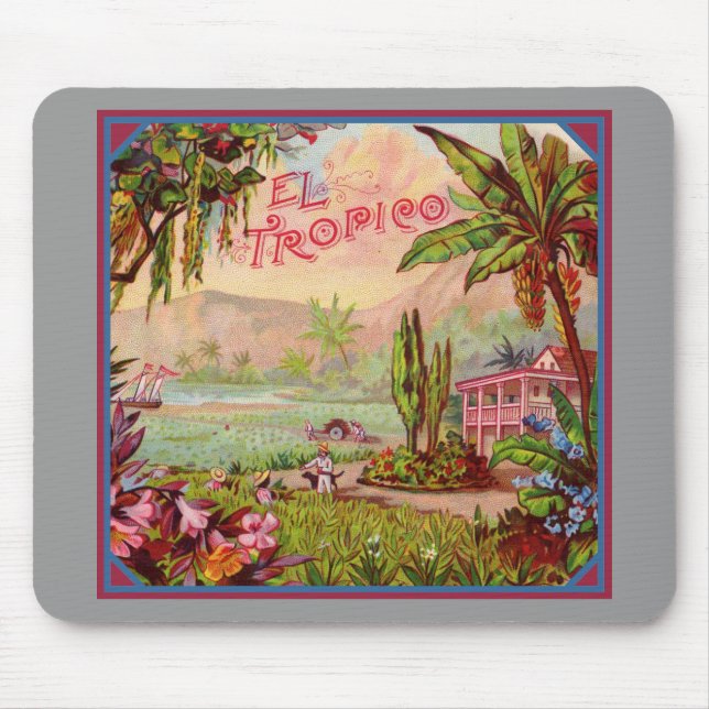 Vintage Tropical Plantation Mouse Pad (Front)