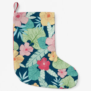 vintage tropical summer hawaiian seamless pattern small christmas stocking