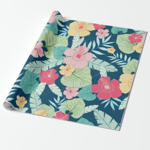 vintage tropical summer hawaiian seamless pattern  wrapping paper