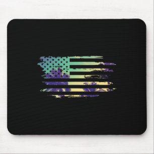 Vintage Tropical Summer-holiday And Usa Flag Beach Mouse Pad