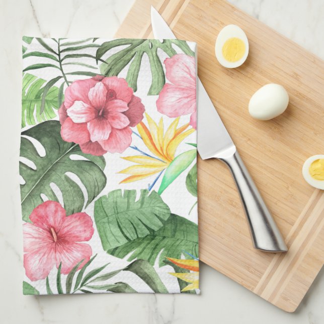 Vintage Tropical Tea Towel (Quarter Fold)