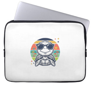 Vintage Tropical Turtle Sunglasses Beach Shirt_1 Laptop Sleeve