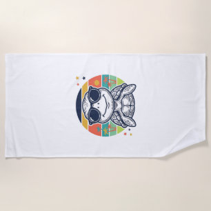 Vintage Tropical Turtle Sunglasses Beach Shirt_1 Towel