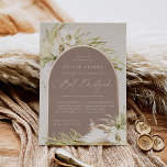 Vintage Tropics Bat Mitzvah<br><div class="desc">Tropical chic bat mitzvah invitations in an alluring neutral colour palette feature a rose gold foil arch bearing your ceremony and celebration or party details,  accented with pale green watercolor palm fronds,  beachy island foliage,  white orchids,  boho dried botanicals and pampas grass.</div>