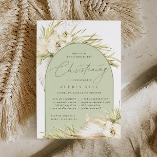 Vintage Tropics Christening Ceremony & Party Invitation