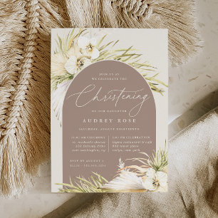 Vintage Tropics Christening Ceremony & Party Invitation